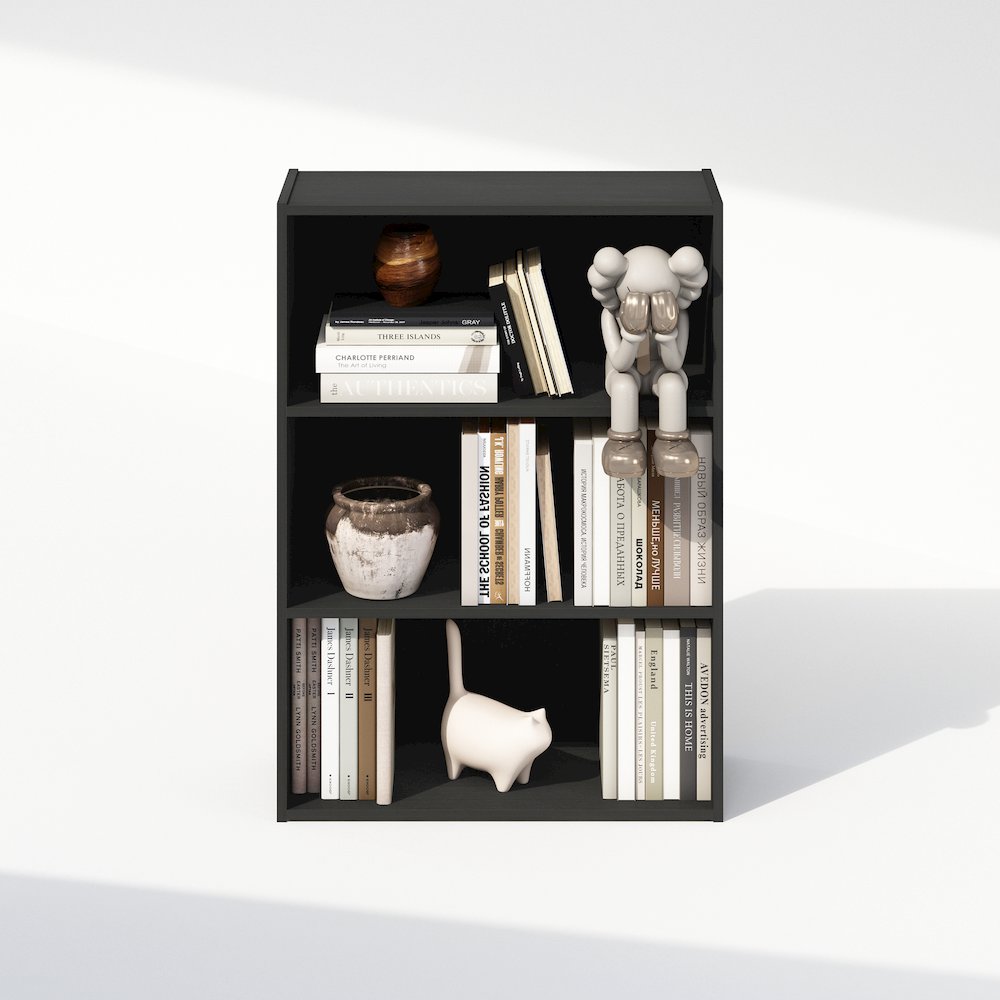 Simple Open Shelf, Bookcases, 3-Tier, Americano