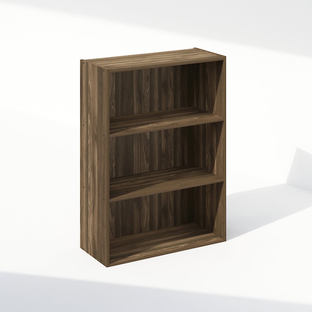 Simple Open Shelf, Bookcases, 3-Tier, Columbia Walnut