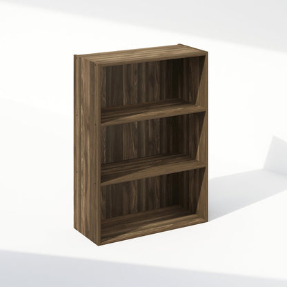Simple Open Shelf, Bookcases, 3-Tier, Columbia Walnut