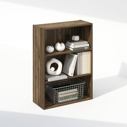Simple Open Shelf, Bookcases, 3-Tier, Columbia Walnut