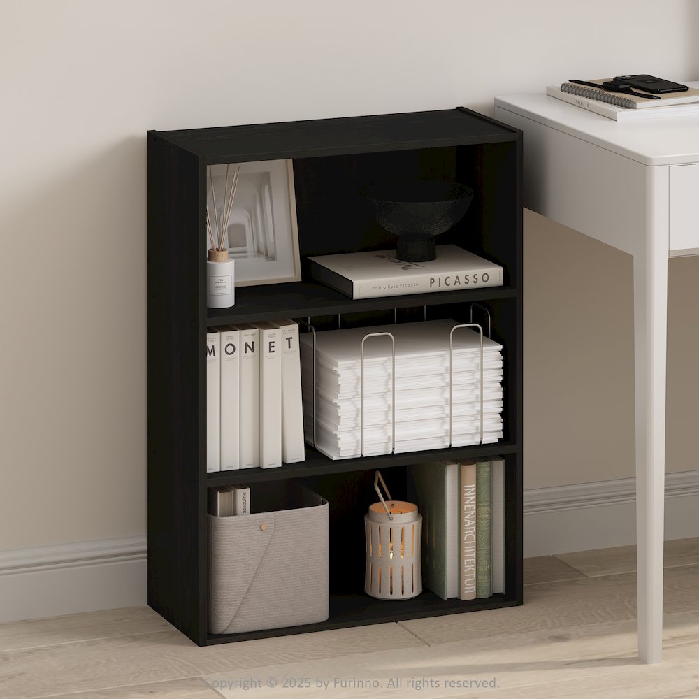 Simple Open Shelf, Bookcases, 3-Tier, Espresso