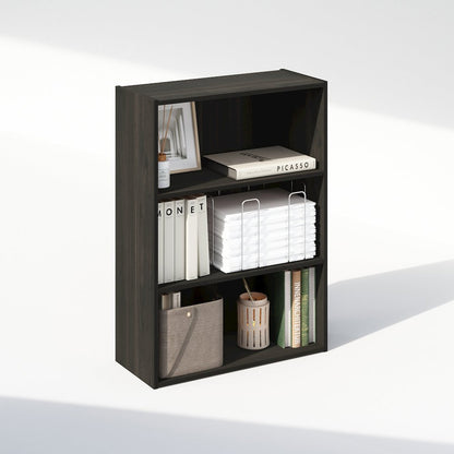 Simple Open Shelf, Bookcases, 3-Tier, Espresso