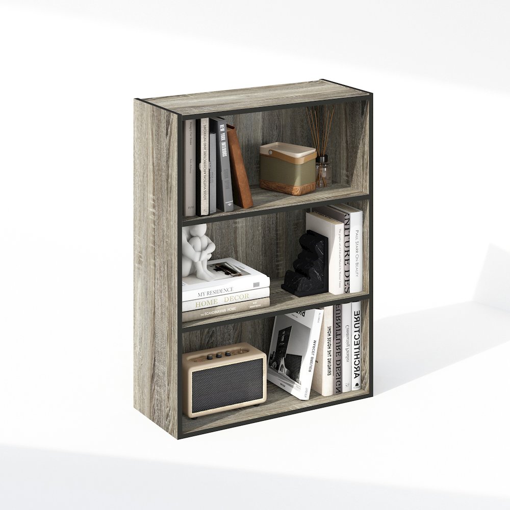 Simple Open Shelf, Bookcases, 3-Tier, French Oak