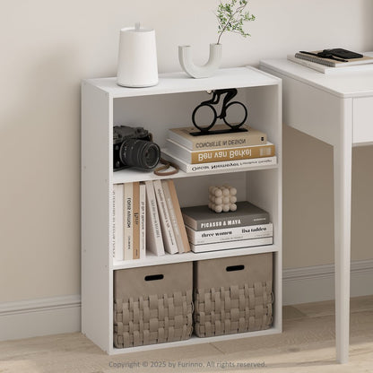 Simple Open Shelf, Bookcases, 3-Tier, Plain White