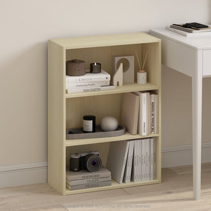 Simple Open Shelf, Bookcases, 3-Tier, Steam Beech