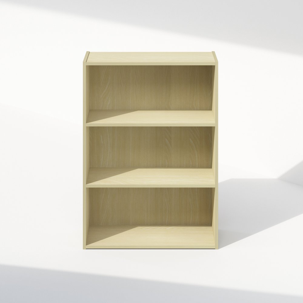 Simple Open Shelf, Bookcases, 3-Tier, Steam Beech