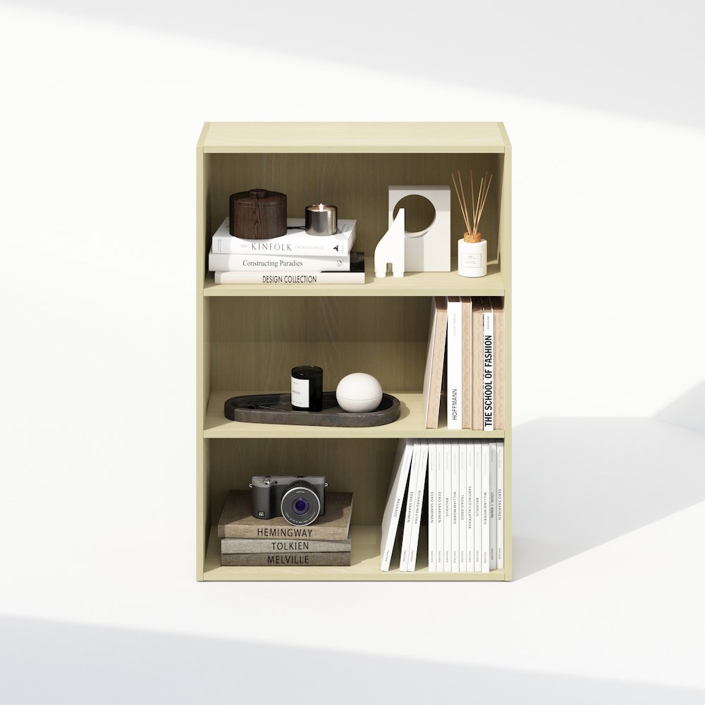 Simple Open Shelf, Bookcases, 3-Tier, Steam Beech