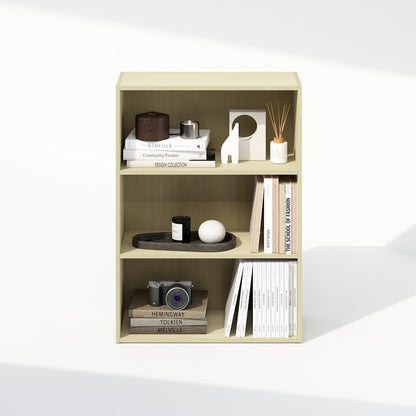 Simple Open Shelf, Bookcases, 3-Tier, Steam Beech