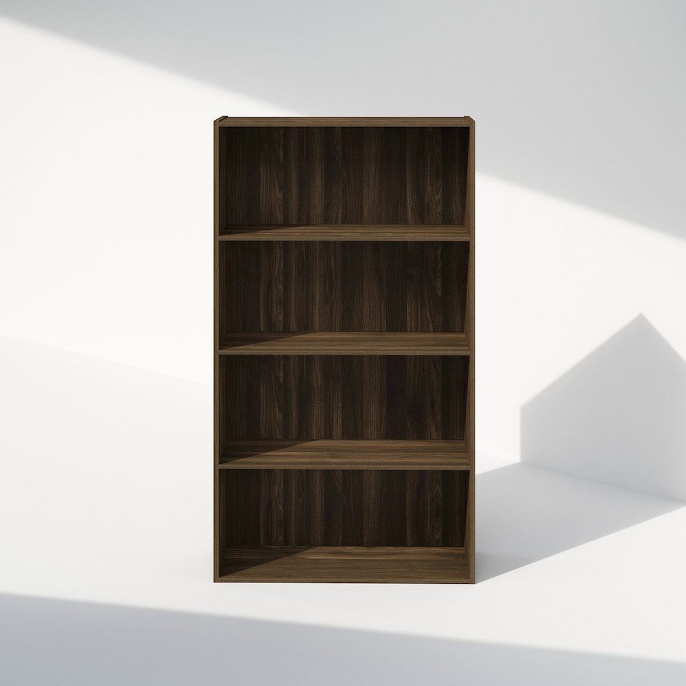 Simple Open Shelf, Bookcases, 4-Tier, Columbia Walnut