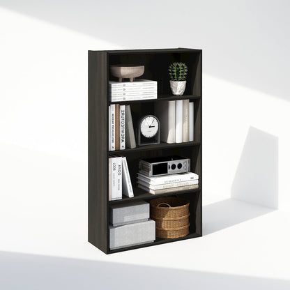 Simple Open Shelf, Bookcases, 4-Tier, Espresso