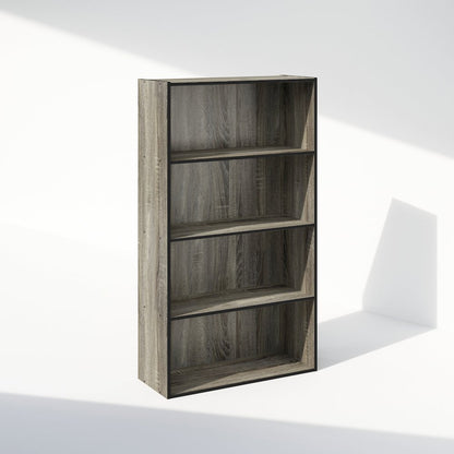 Simple Open Shelf, Bookcases, 4-Tier, French Oak