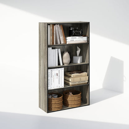 Simple Open Shelf, Bookcases, 4-Tier, French Oak