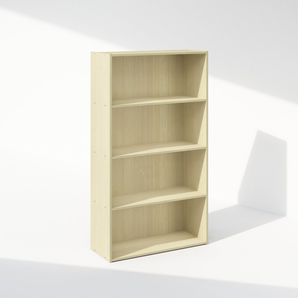 Simple Open Shelf, Bookcases, 4-Tier, Steam Beech
