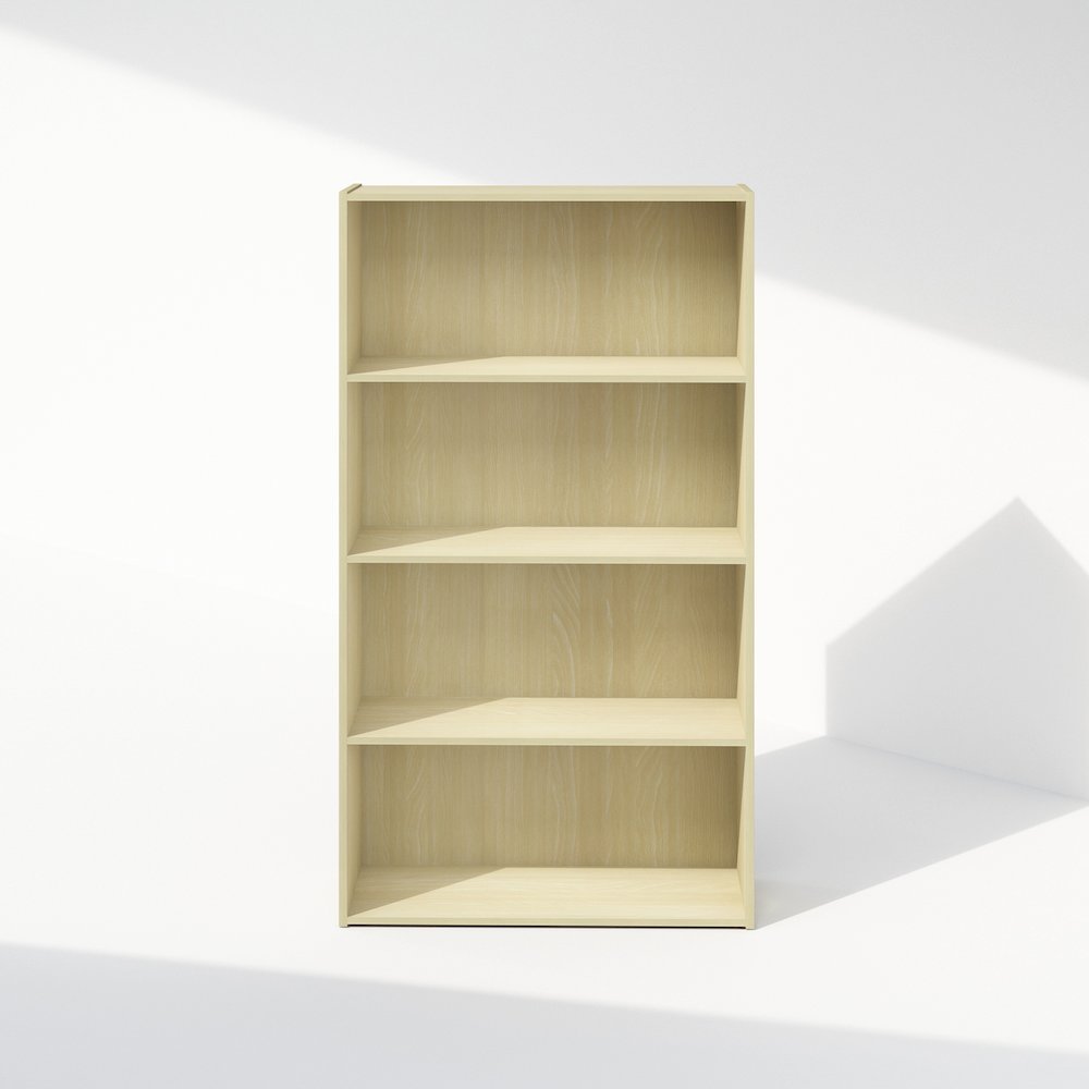 Simple Open Shelf, Bookcases, 4-Tier, Steam Beech