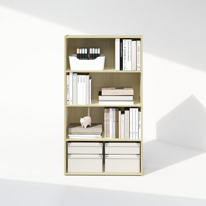 Simple Open Shelf, Bookcases, 4-Tier, Steam Beech