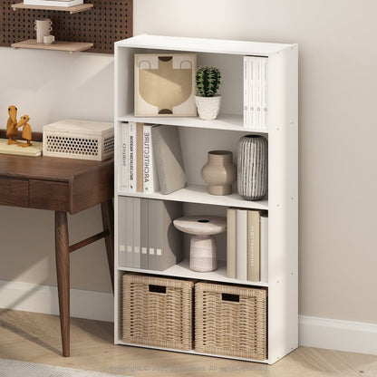 Simple Open Shelf, Bookcases, 4-Tier, White