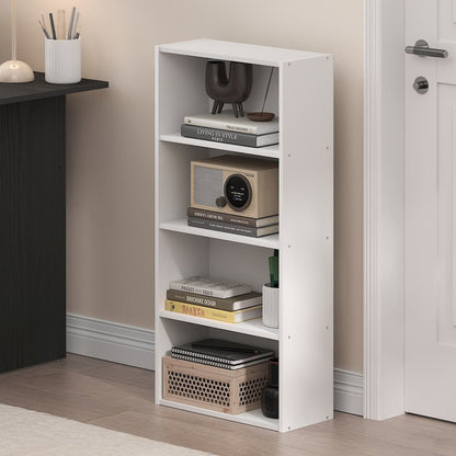 Basic 4-Tier Open Shelf Bookcase, Bookshelf, Storage Organizer, 7 x 17 x 35