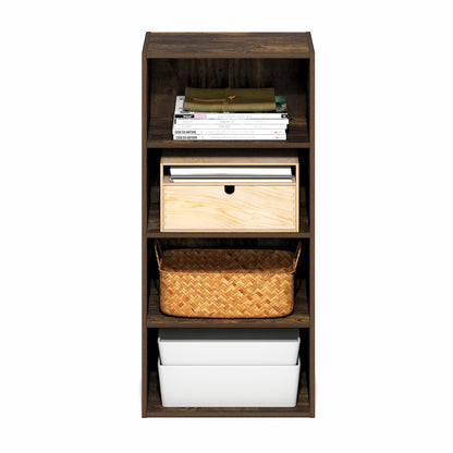 Basic 4-Tier Open Shelf Bookcase, Bookshelf, Storage Organizer, 11 x 17 x 35