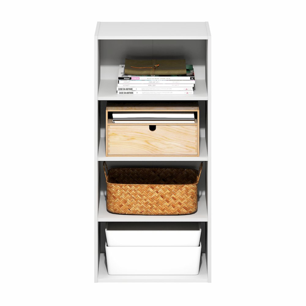 Basic 4-Tier Open Shelf Bookcase, Bookshelf, Storage Organizer, 11 x 17 x 35