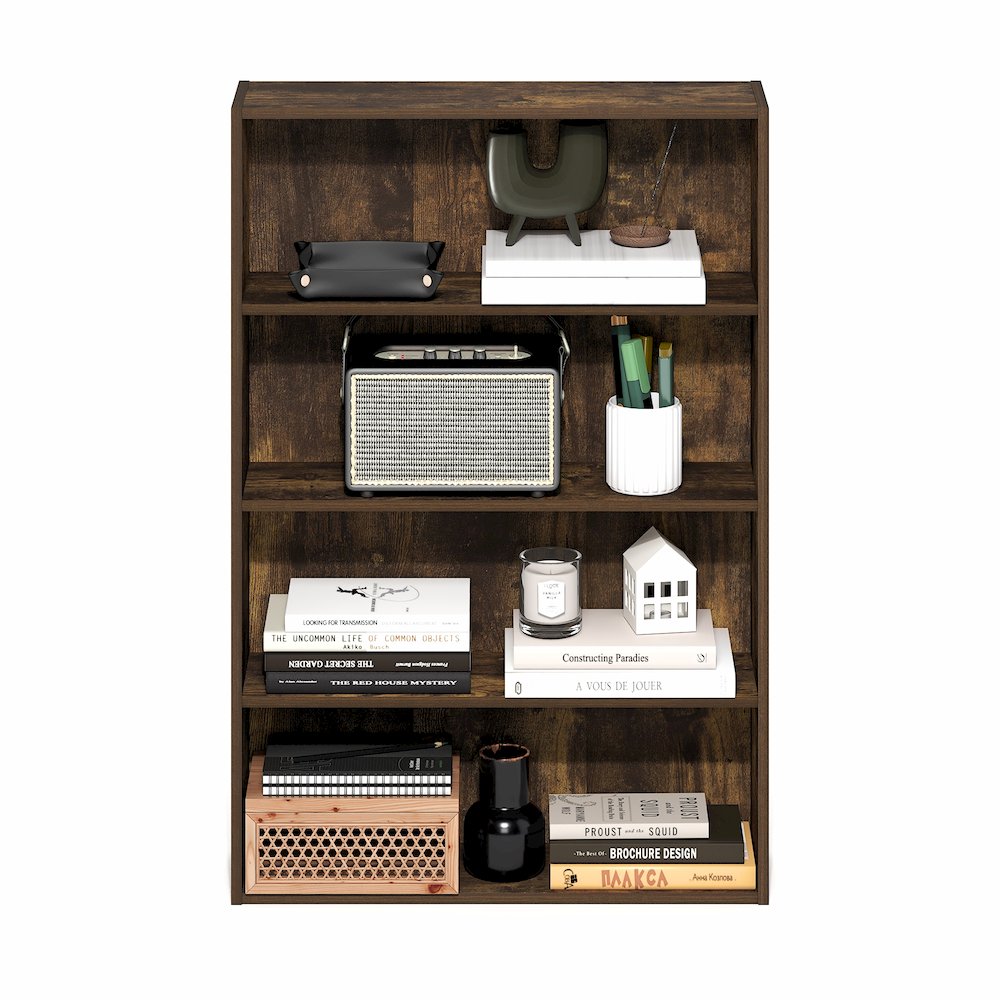 Basic 4-Tier Open Shelf Bookcase, Bookshelf, Storage Organizer, 6 x 24 x 35