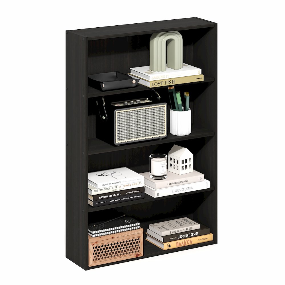 Basic 4-Tier Open Shelf Bookcase, Bookshelf, Storage Organizer, 6 x 24 x 35