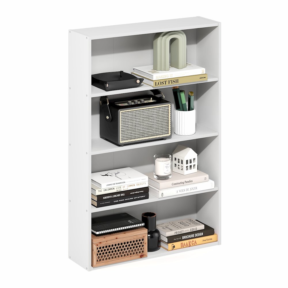Basic 4-Tier Open Shelf Bookcase, Bookshelf, Storage Organizer, 6 x 24 x 35