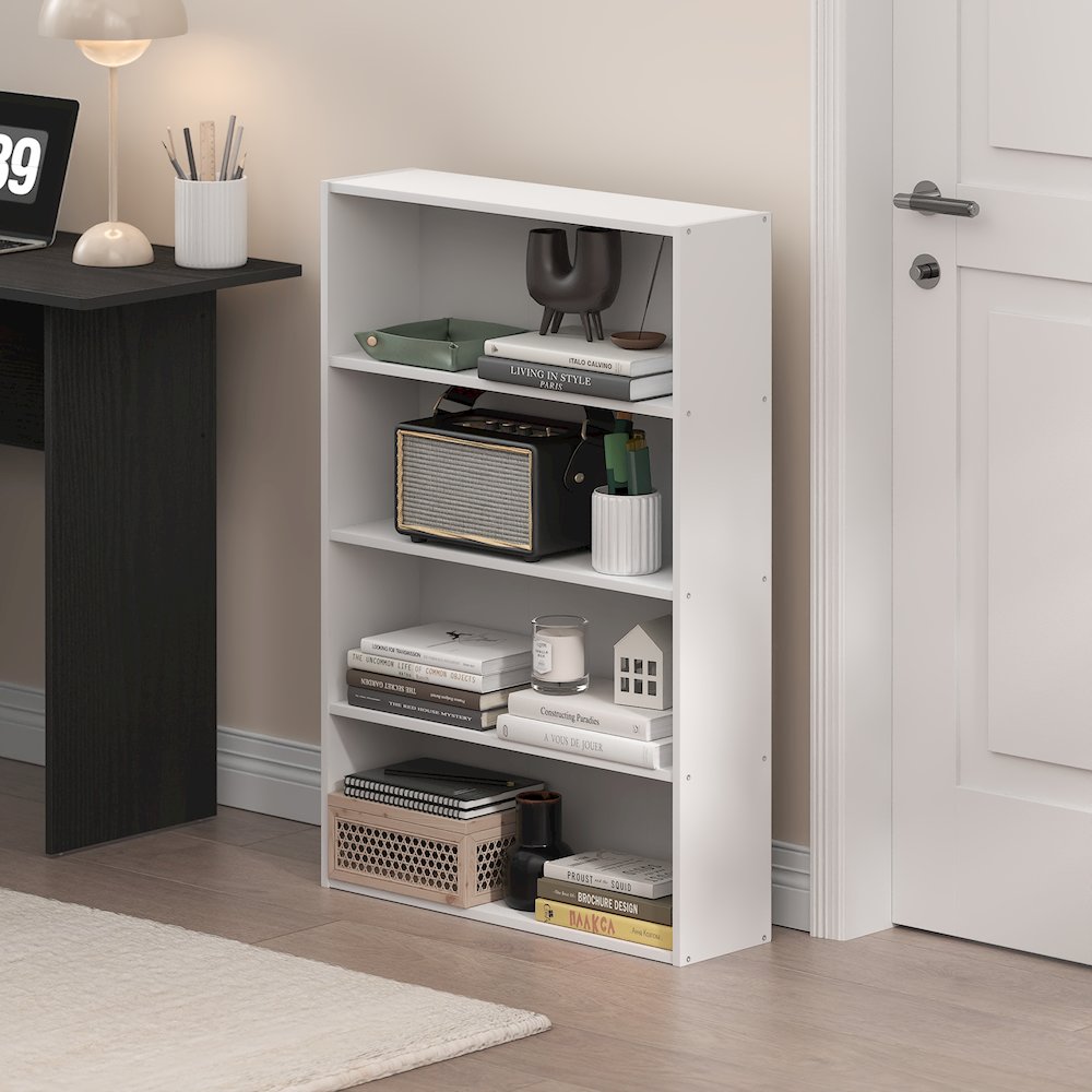 Basic 4-Tier Open Shelf Bookcase, Bookshelf, Storage Organizer, 6 x 24 x 35
