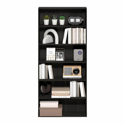 Basic 6-Tier Open Shelf Bookcase, Bookshelf, Storage Organizer, Espresso