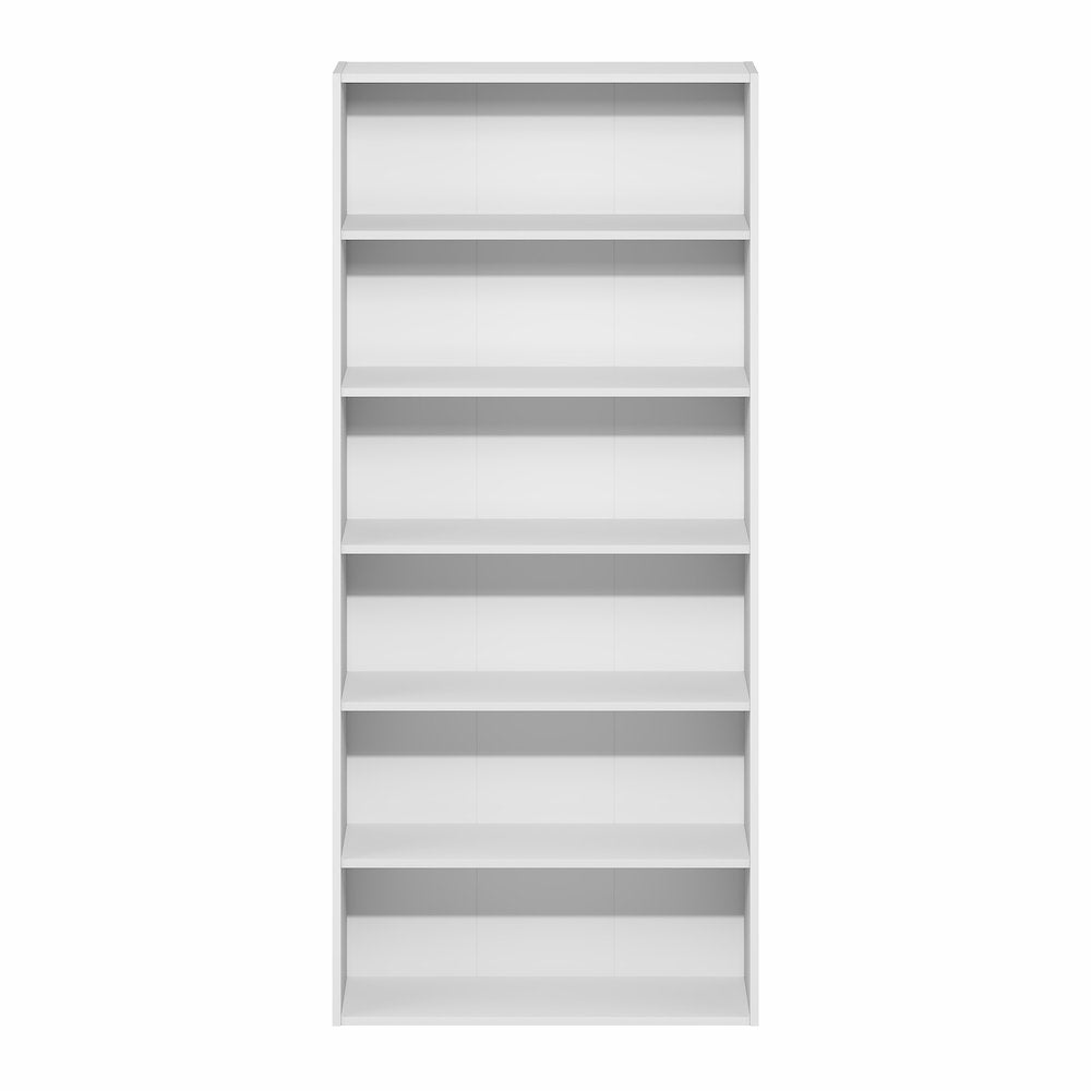 Basic 6-Tier Open Shelf Bookcase, Bookshelf, Storage Organizer, White
