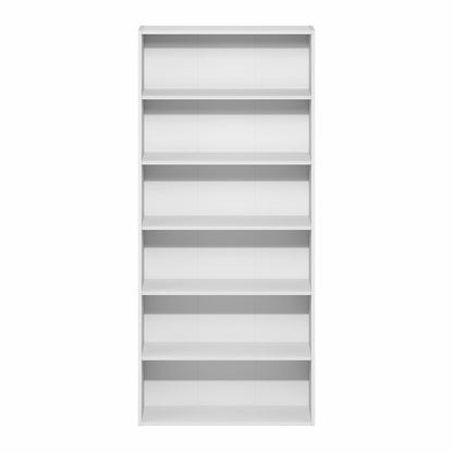 Basic 6-Tier Open Shelf Bookcase, Bookshelf, Storage Organizer, White