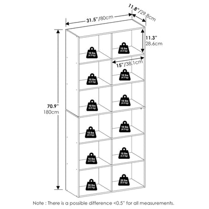 Basic 12-Cube Open Shelf Bookcase, Bookshelf, Storage Organizer, White