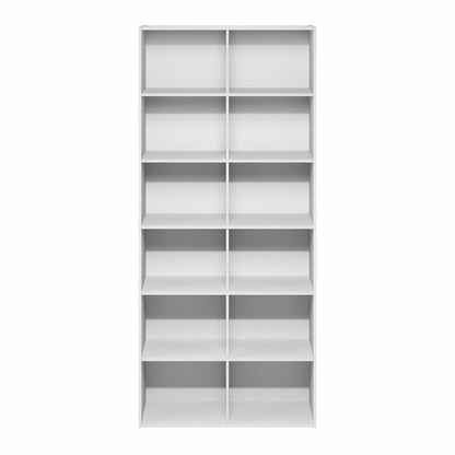 Basic 12-Cube Open Shelf Bookcase, Bookshelf, Storage Organizer, White