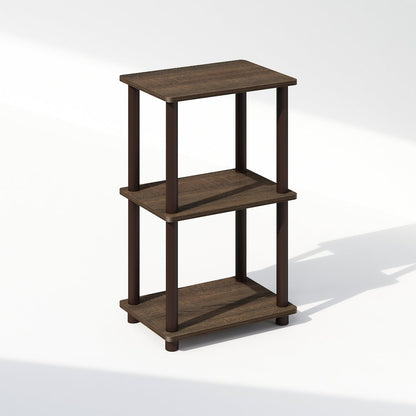Turn-N-Tube 2-Tier End Table, Side Table, Walnut/Brown
