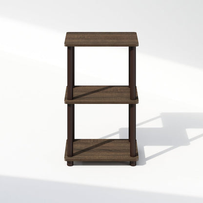 Turn-N-Tube 2-Tier End Table, Side Table, Walnut/Brown