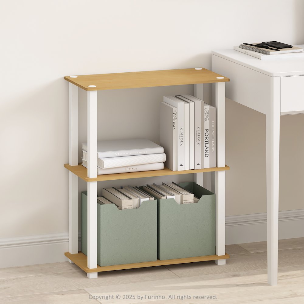 Turn-S-Tube 3-Tier Multipurpose Bookcase, Shelf Display Rack
