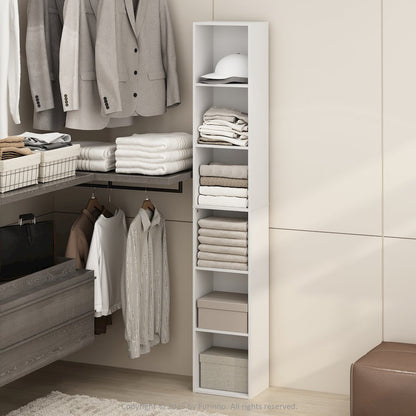 Luder 6-Tier Multipurpose Clothing & Closet Storage Organizer Shelf, White