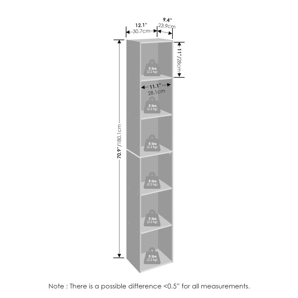Luder 6-Tier Multipurpose Clothing & Closet Storage Organizer Shelf, White