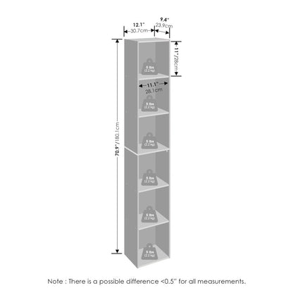 Luder 6-Tier Multipurpose Clothing & Closet Storage Organizer Shelf, White