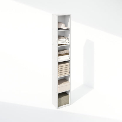 Luder 6-Tier Multipurpose Clothing & Closet Storage Organizer Shelf, White