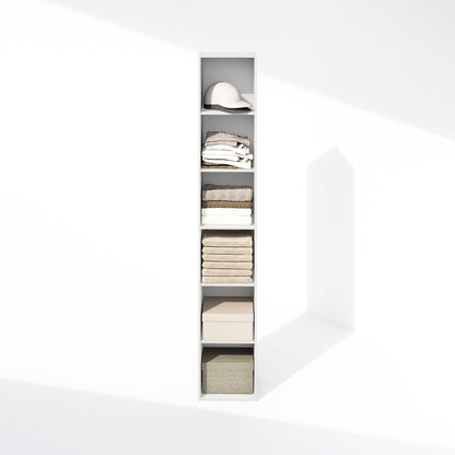 Luder 6-Tier Multipurpose Clothing & Closet Storage Organizer Shelf, White