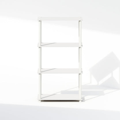 4-Tier Multipurpose Shelf Display Rack, Shelving Unit, Bookcase, White/White
