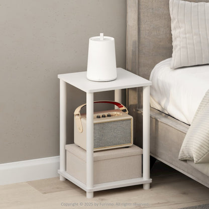 Turn-N-Tube Nightstand, Bedside Table, White/White
