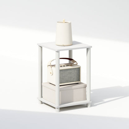 Turn-N-Tube Nightstand, Bedside Table, White/White