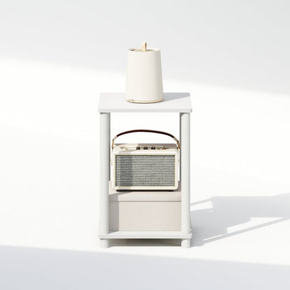 Turn-N-Tube Nightstand, Bedside Table, White/White