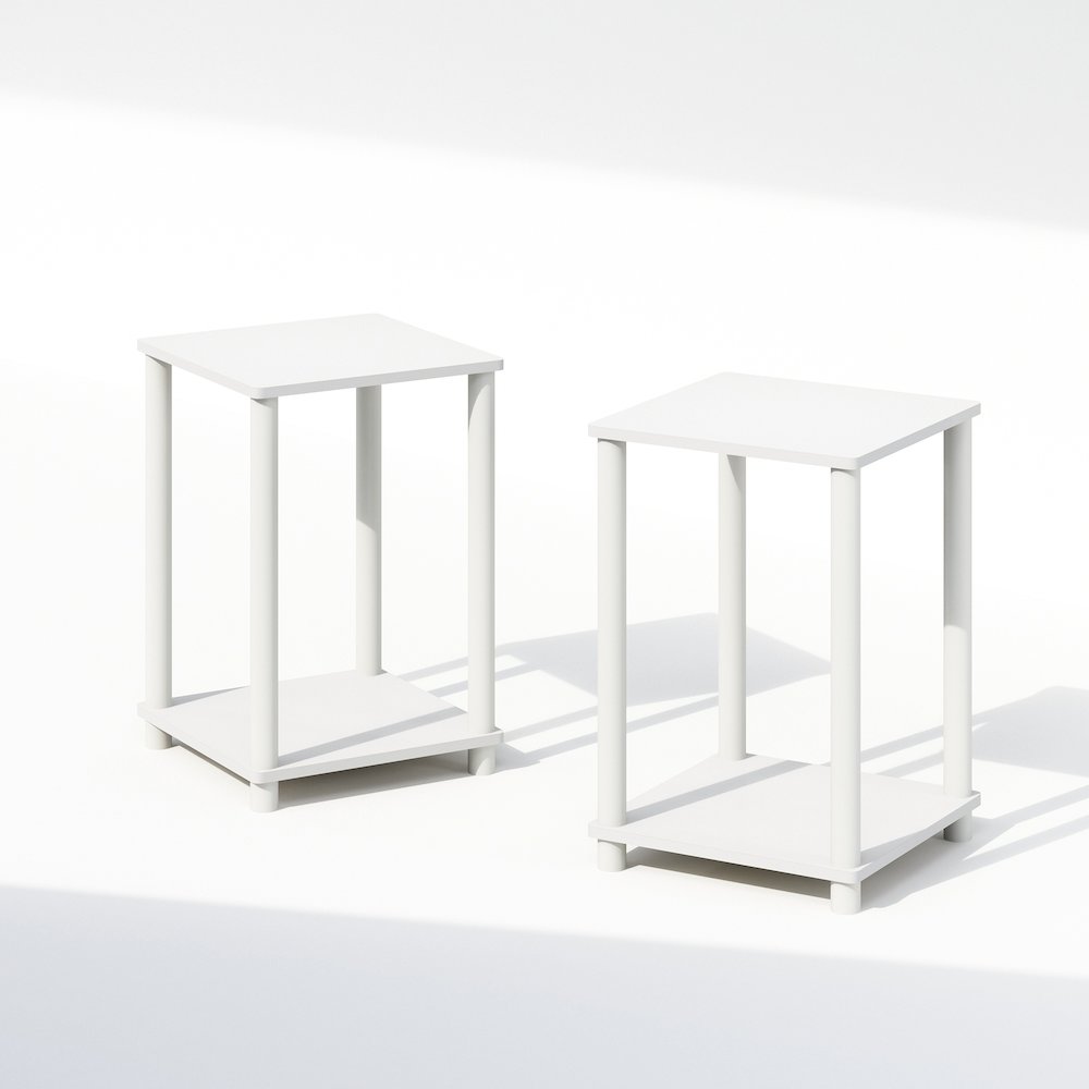 Turn-N-Tube Easy Assembly Stackable Bookcase, Bookshelf, White/White