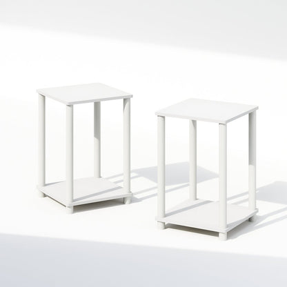 Turn-N-Tube Easy Assembly Stackable Bookcase, Bookshelf, White/White