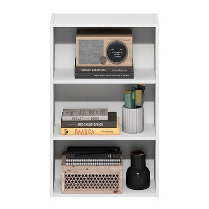 Basic 3-Tier Open Shelf Bookcase, Bookshelf, Storage Organizer, White