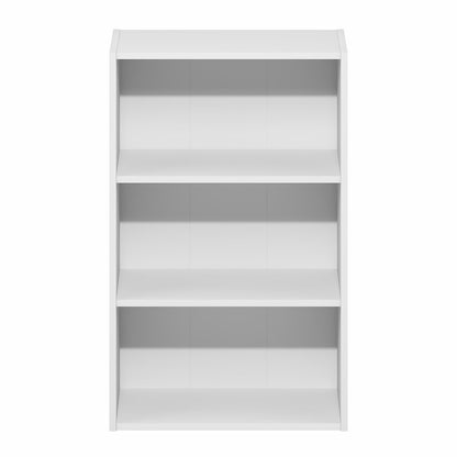 Basic 3-Tier Open Shelf Bookcase, Bookshelf, Storage Organizer, White
