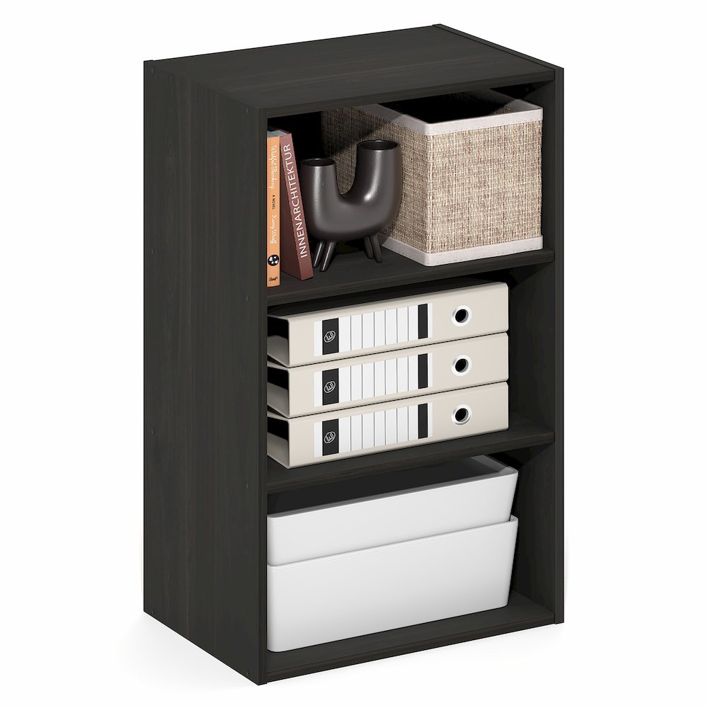 Basic 3-Tier Open Shelf Bookcase, Bookshelf, Storage Organizer, Espresso