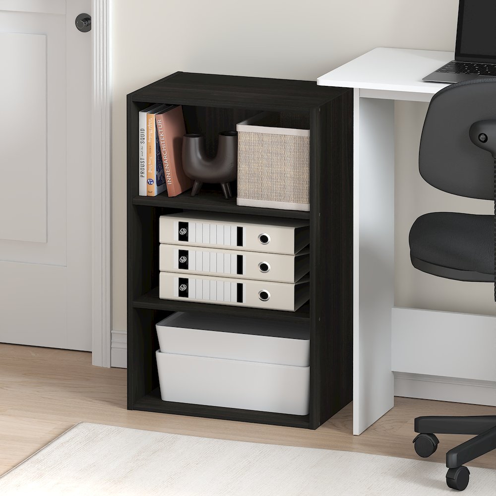 Basic 3-Tier Open Shelf Bookcase, Bookshelf, Storage Organizer, Espresso